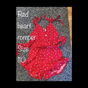 Red heart boutique Romper. Size 110